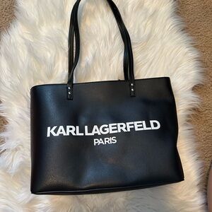 Karl Lagerfeld Black and White Logo Tote